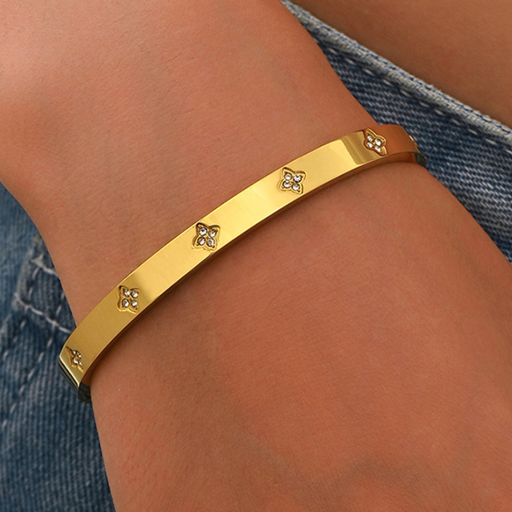 Diamond Armband – 18K Gold, Titan-Stahl