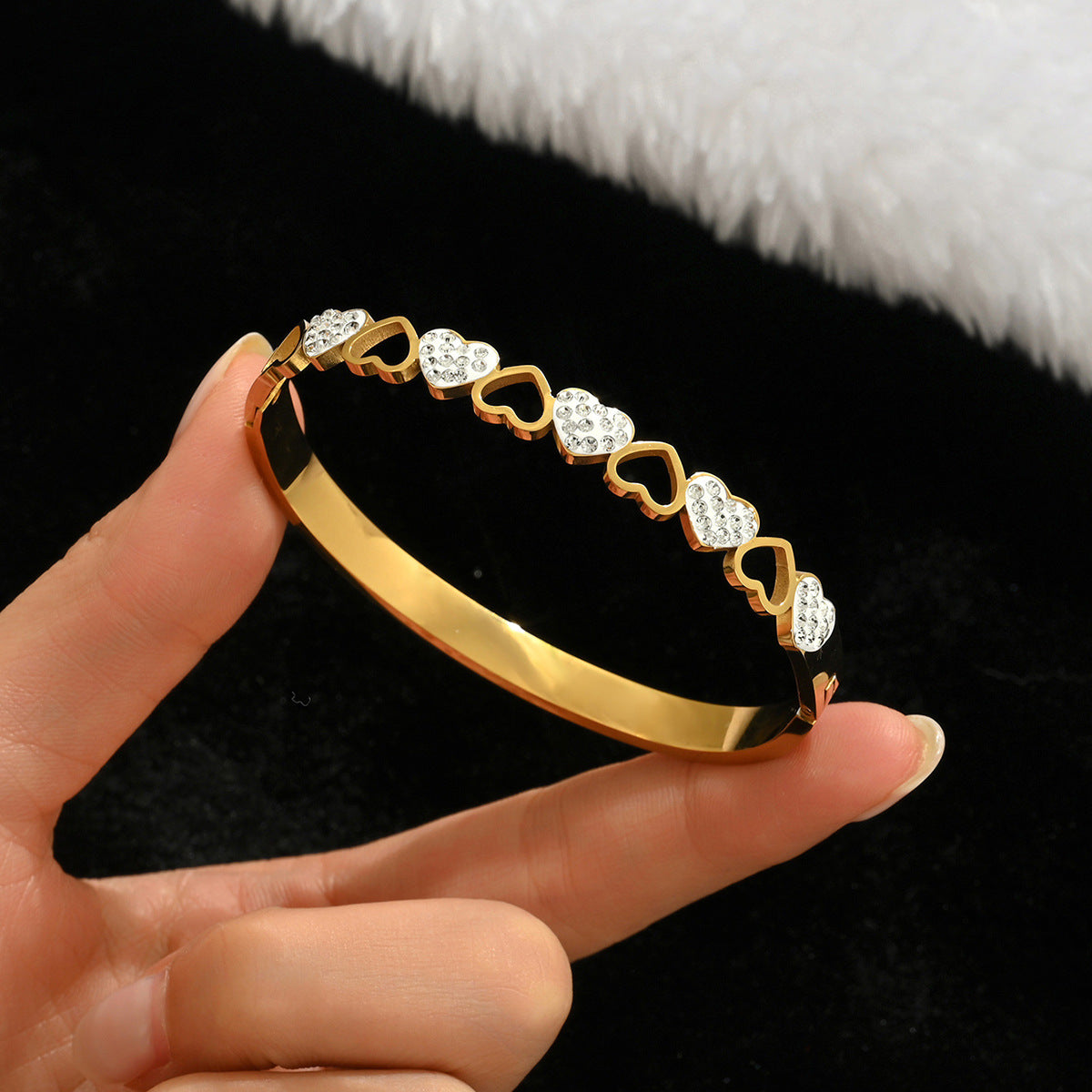 Diamond Armband – 18K Gold, Titan-Stahl