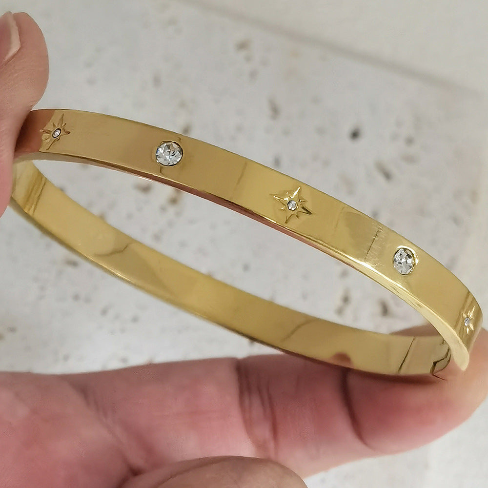 Diamond Armband – 18K Gold, Titan-Stahl