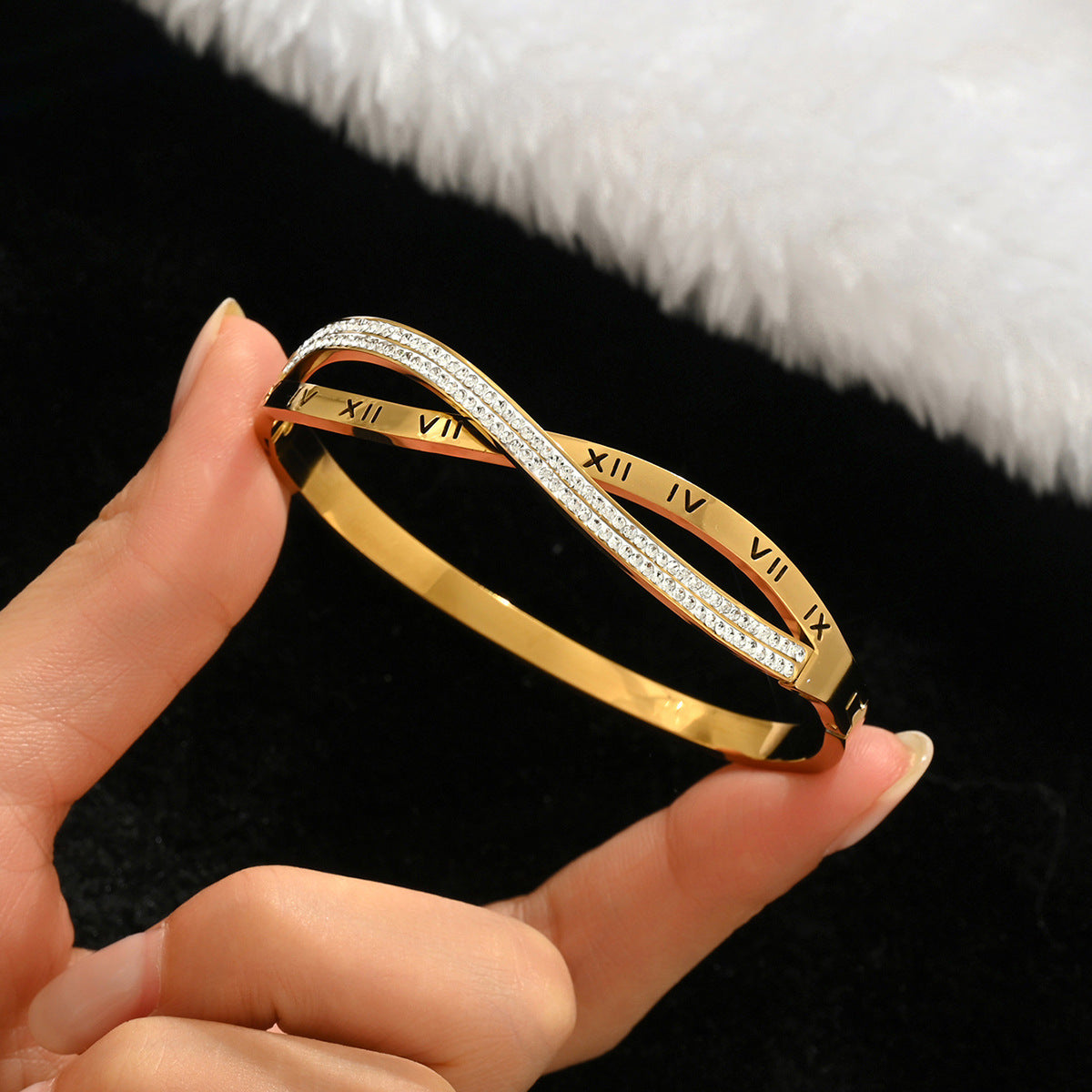 Diamond Armband – 18K Gold, Titan-Stahl