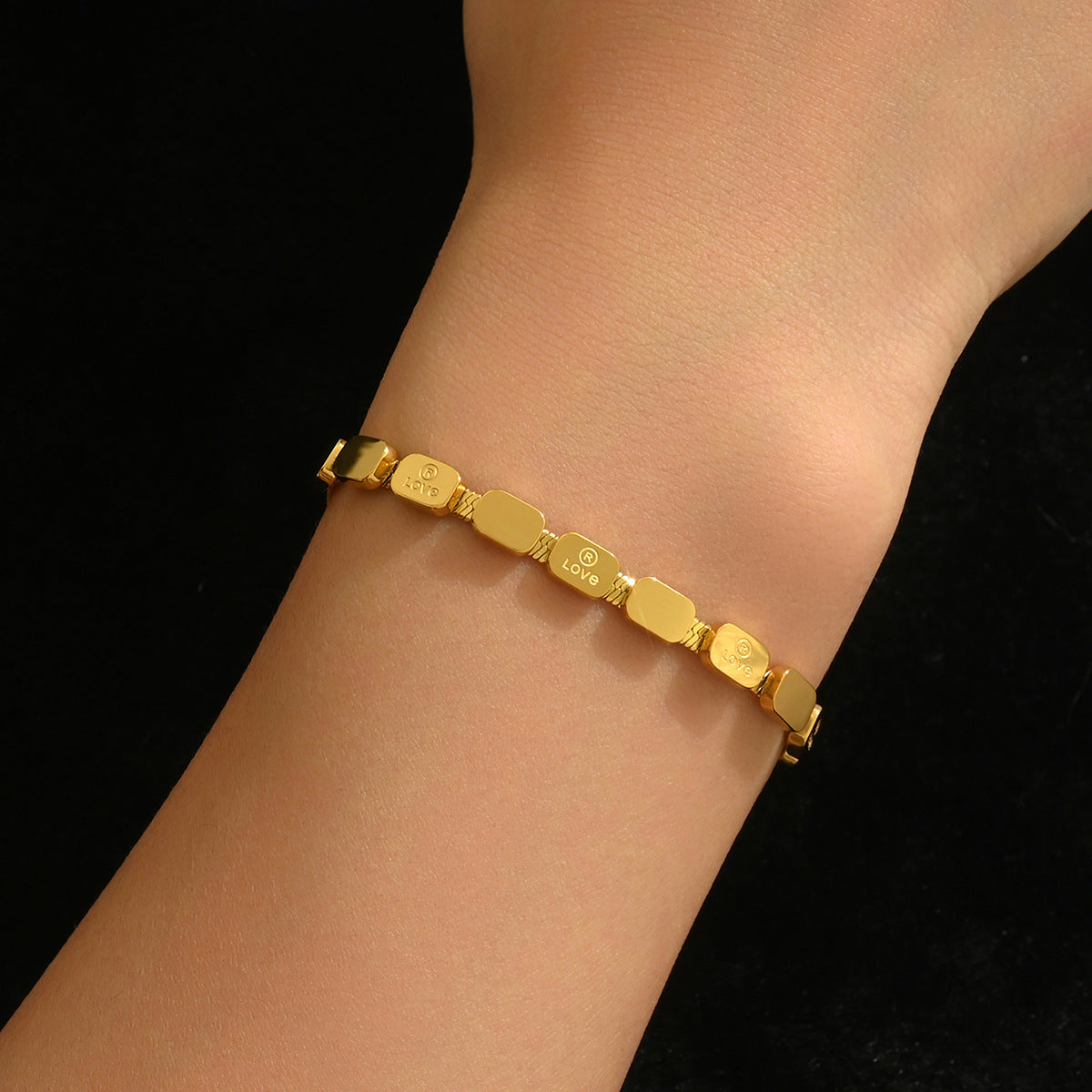 Diamond Armband – 18K Gold, Titan-Stahl