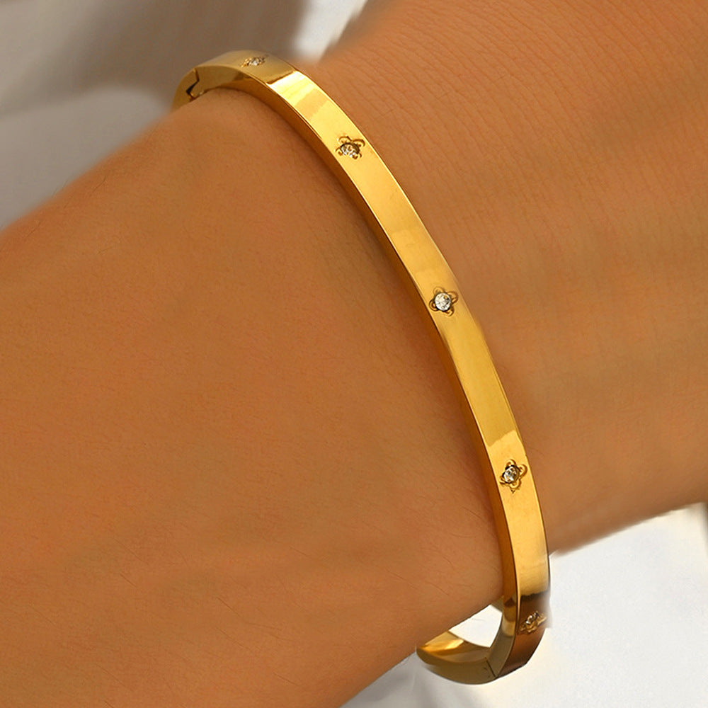 Diamond Armband – 18K Gold, Titan-Stahl