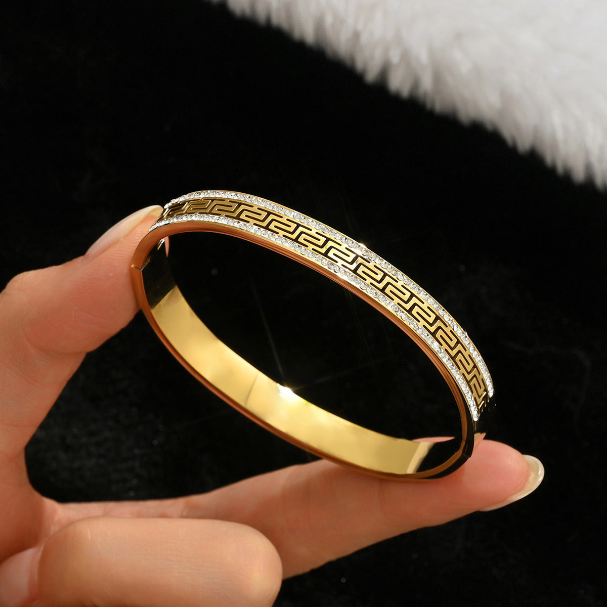 Diamond Armband – 18K Gold, Titan-Stahl