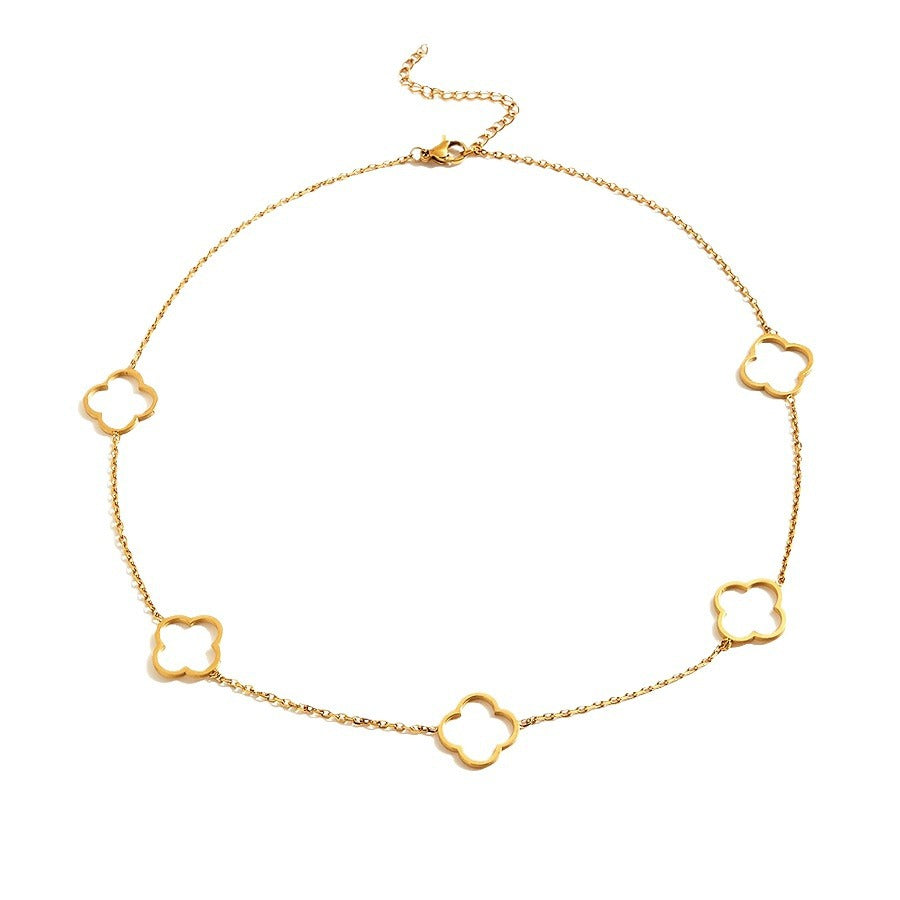 Clover Halskette – 18K vergoldet, Edelstahl
