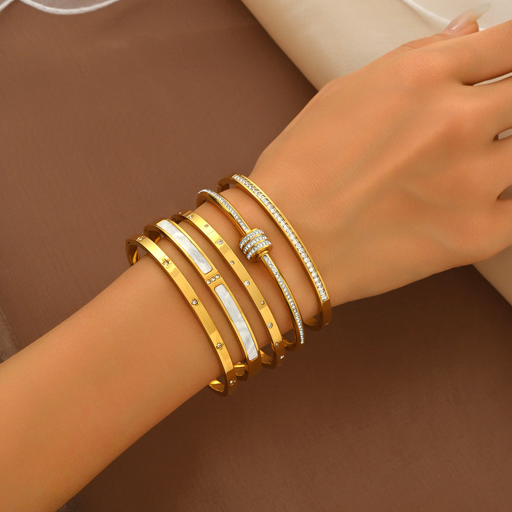 Diamond Armband – 18K Gold, Titan-Stahl