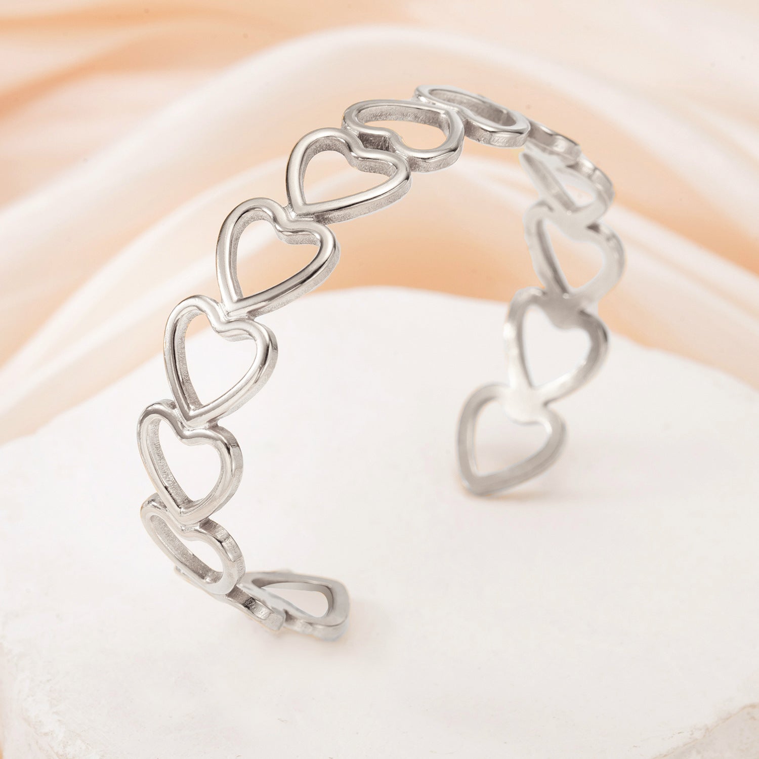 Heart Flower Armband – Edelstahl vergoldet