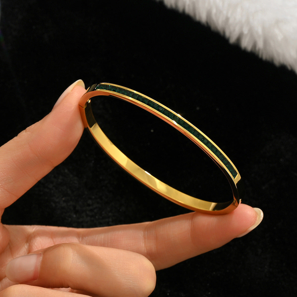 Diamond Armband – 18K Gold, Titan-Stahl