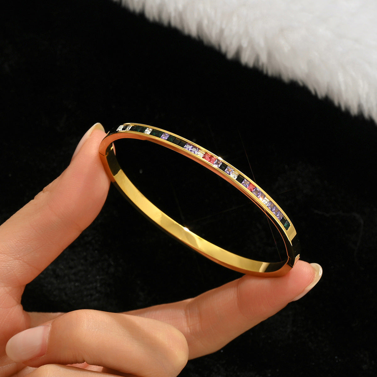 Diamond Armband – 18K Gold, Titan-Stahl