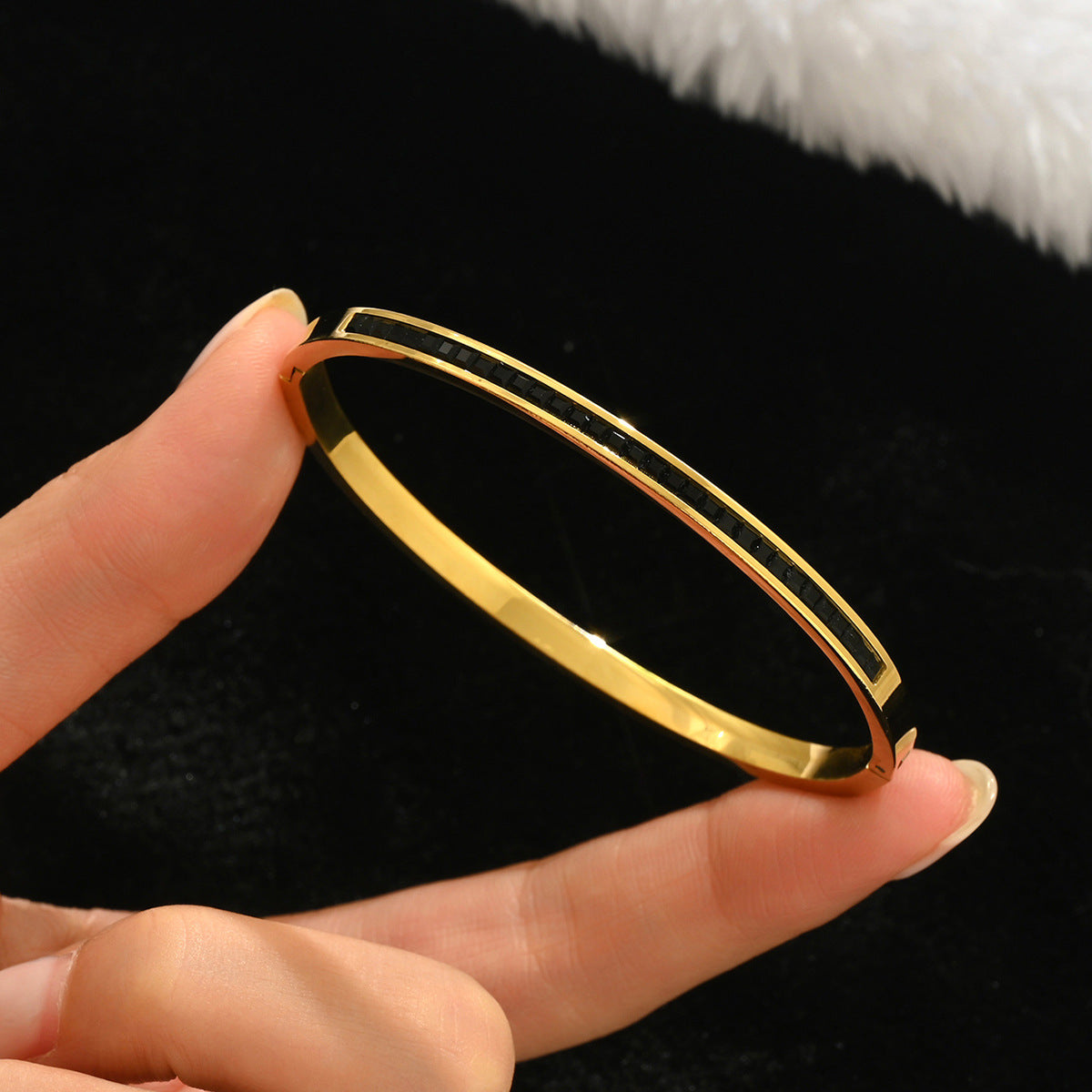 Diamond Armband – 18K Gold, Titan-Stahl