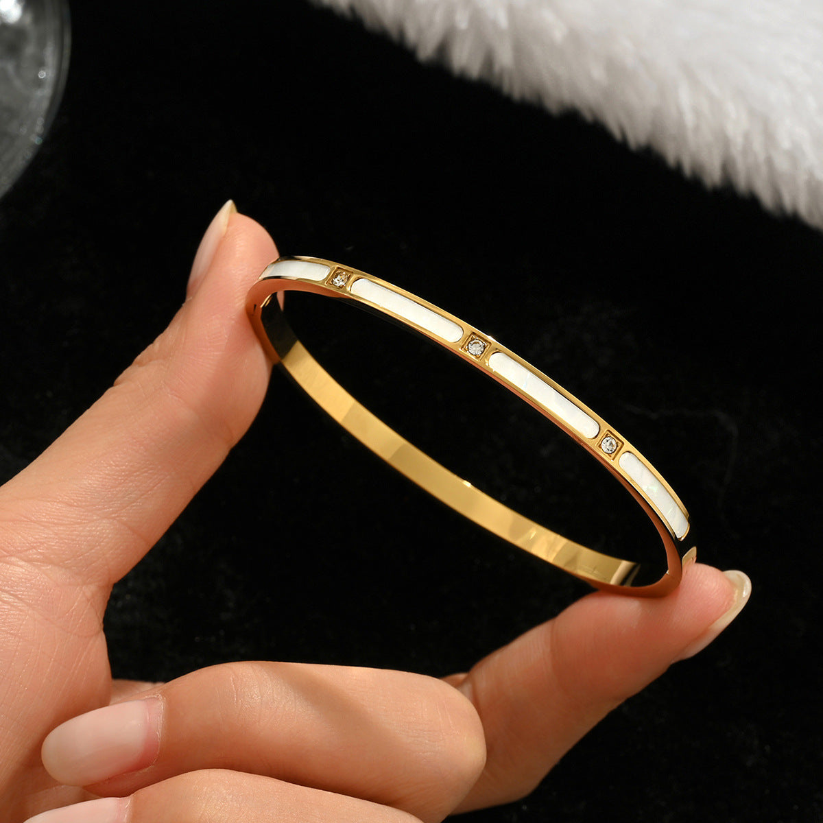 Diamond Armband – 18K Gold, Titan-Stahl