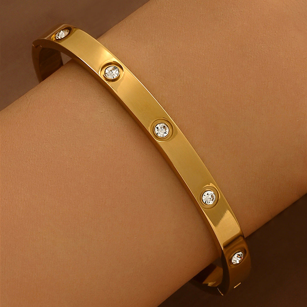 Diamond Armband – 18K Gold, Titan-Stahl