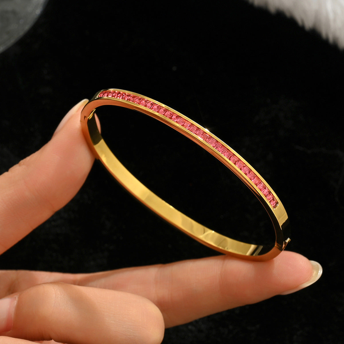 Diamond Armband – 18K Gold, Titan-Stahl
