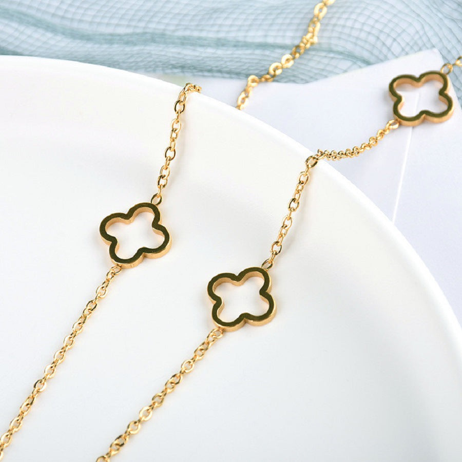 Clover Halskette – 18K vergoldet, Edelstahl