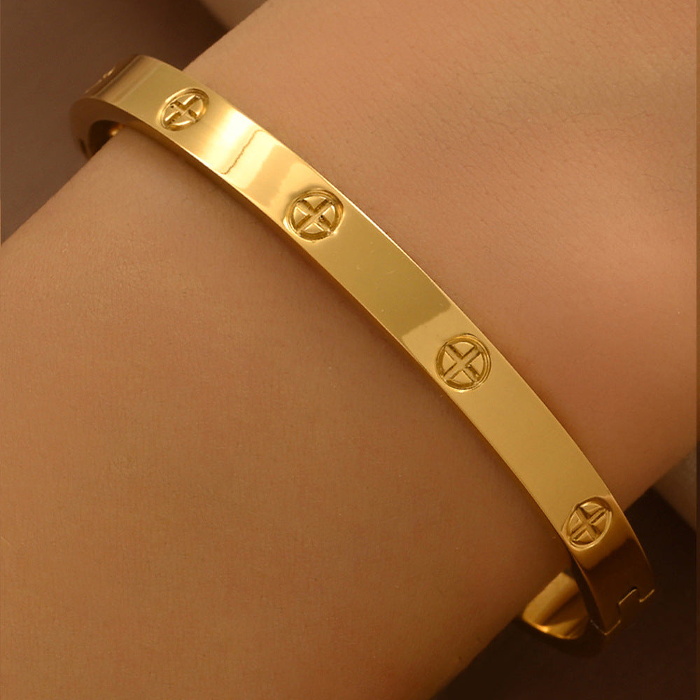 Diamond Armband – 18K Gold, Titan-Stahl