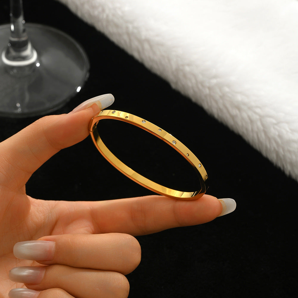 Diamond Armband – 18K Gold, Titan-Stahl