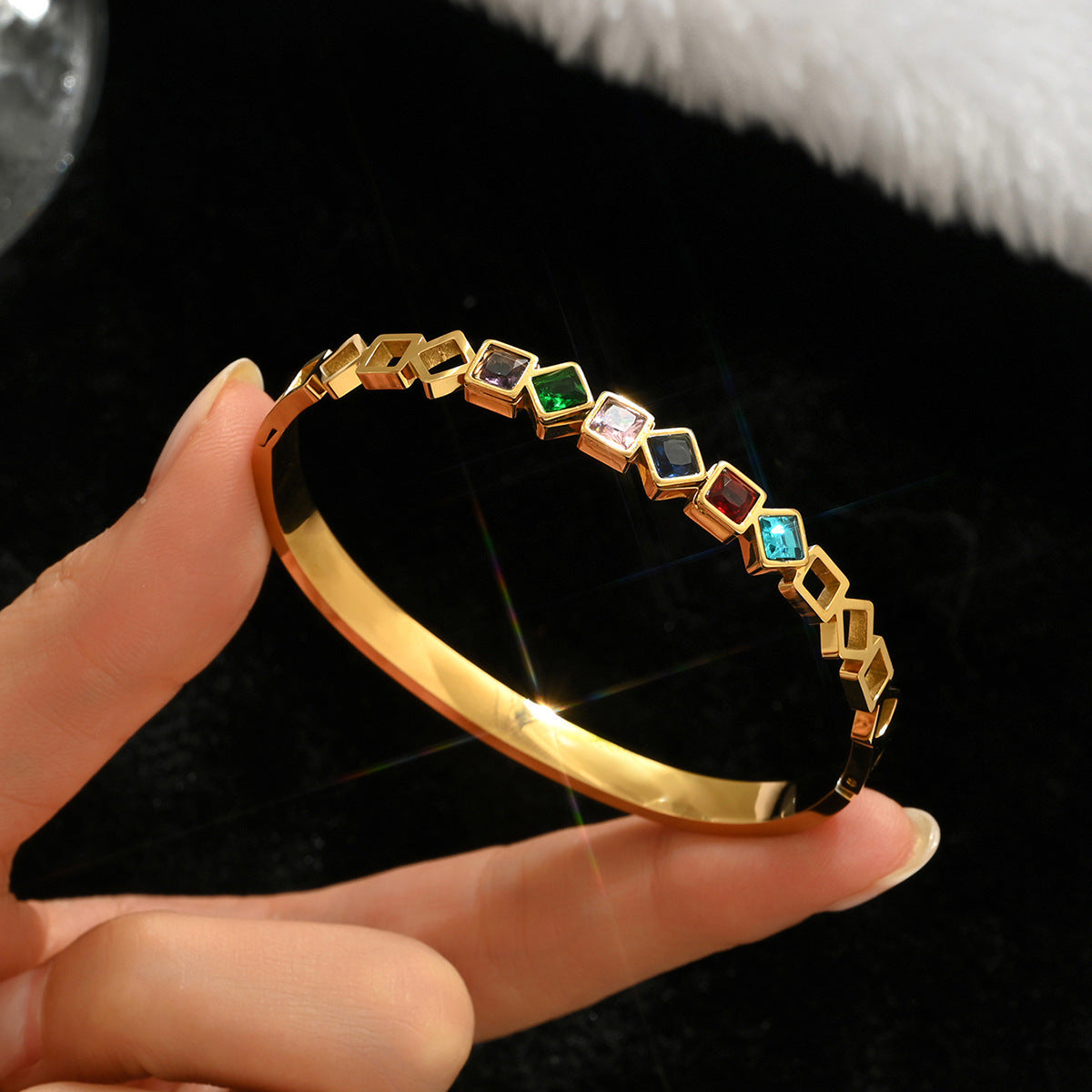 Diamond Armband – 18K Gold, Titan-Stahl