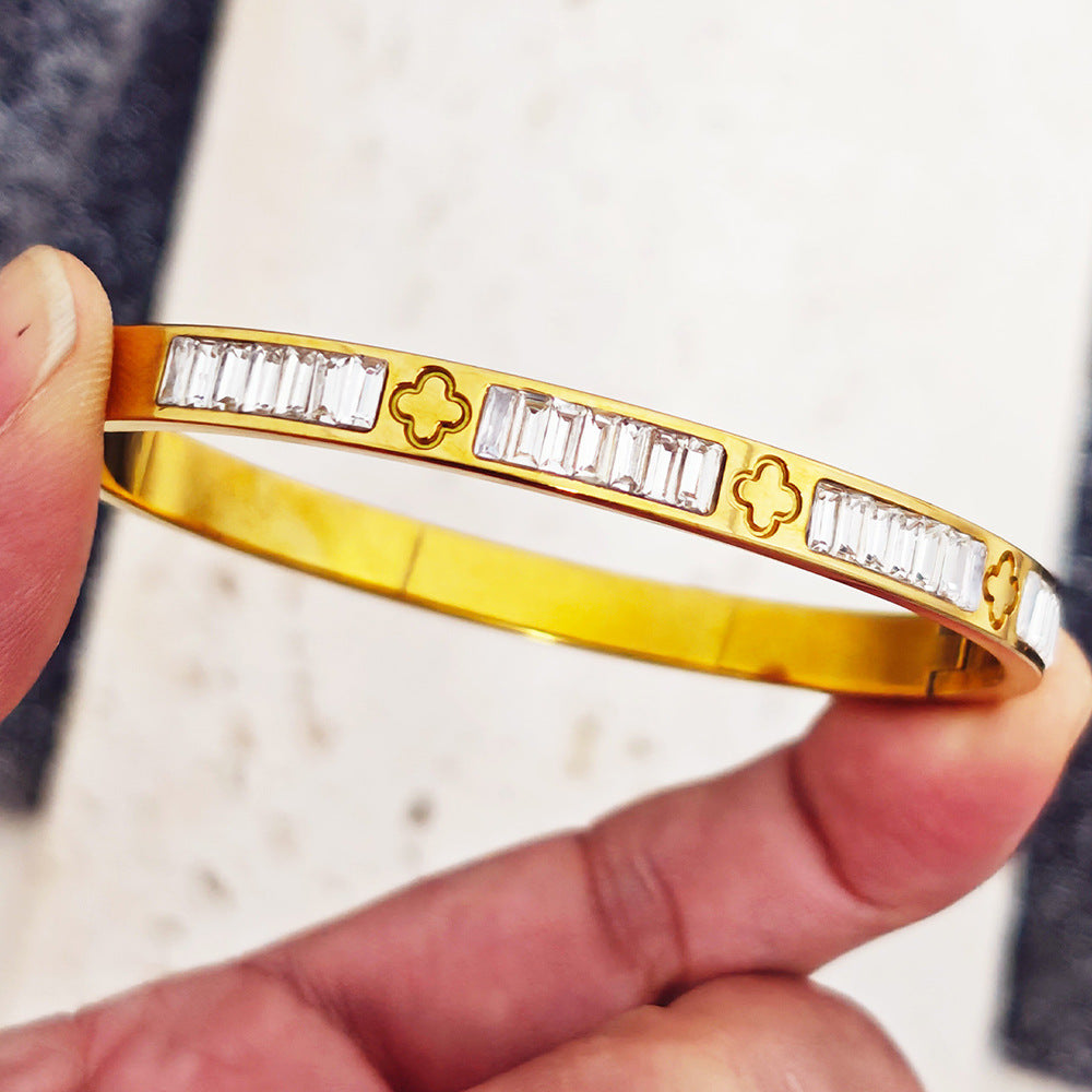 Diamond Armband – 18K Gold, Titan-Stahl