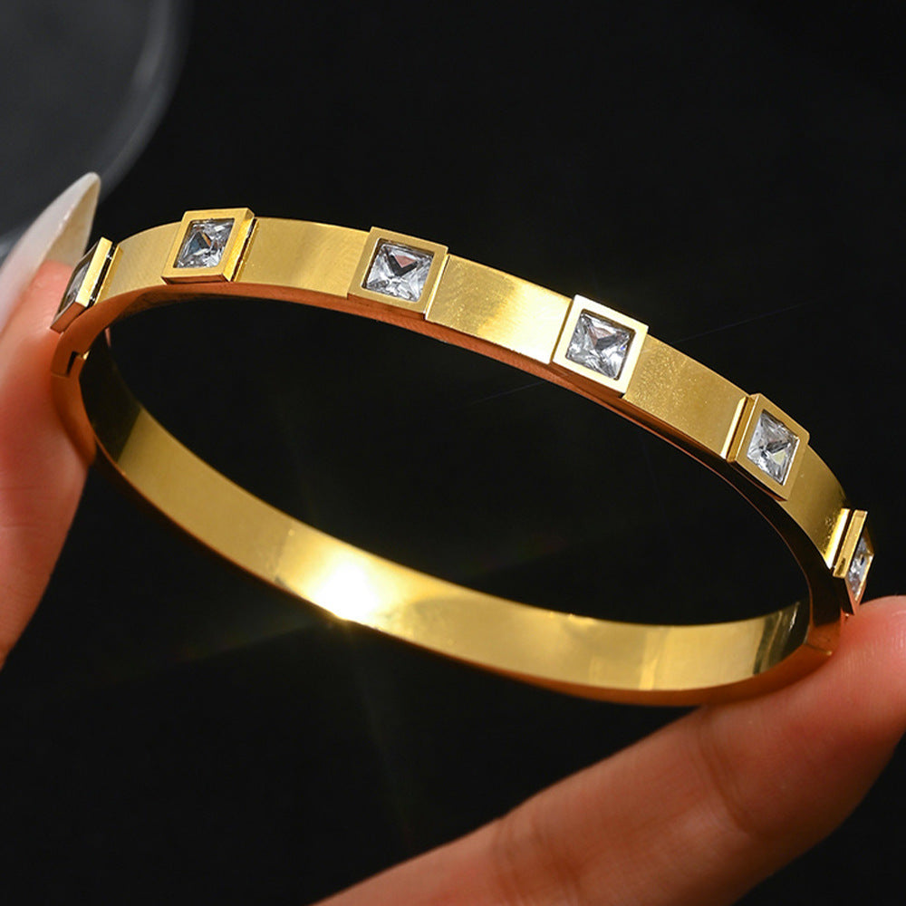 Diamond Armband – 18K Gold, Titan-Stahl
