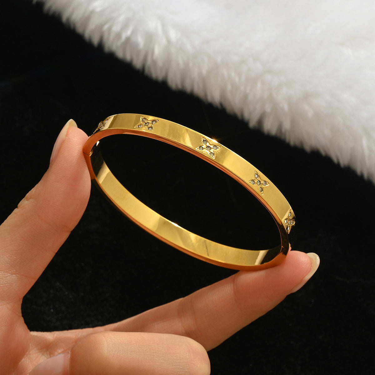 Diamond Armband – 18K Gold, Titan-Stahl