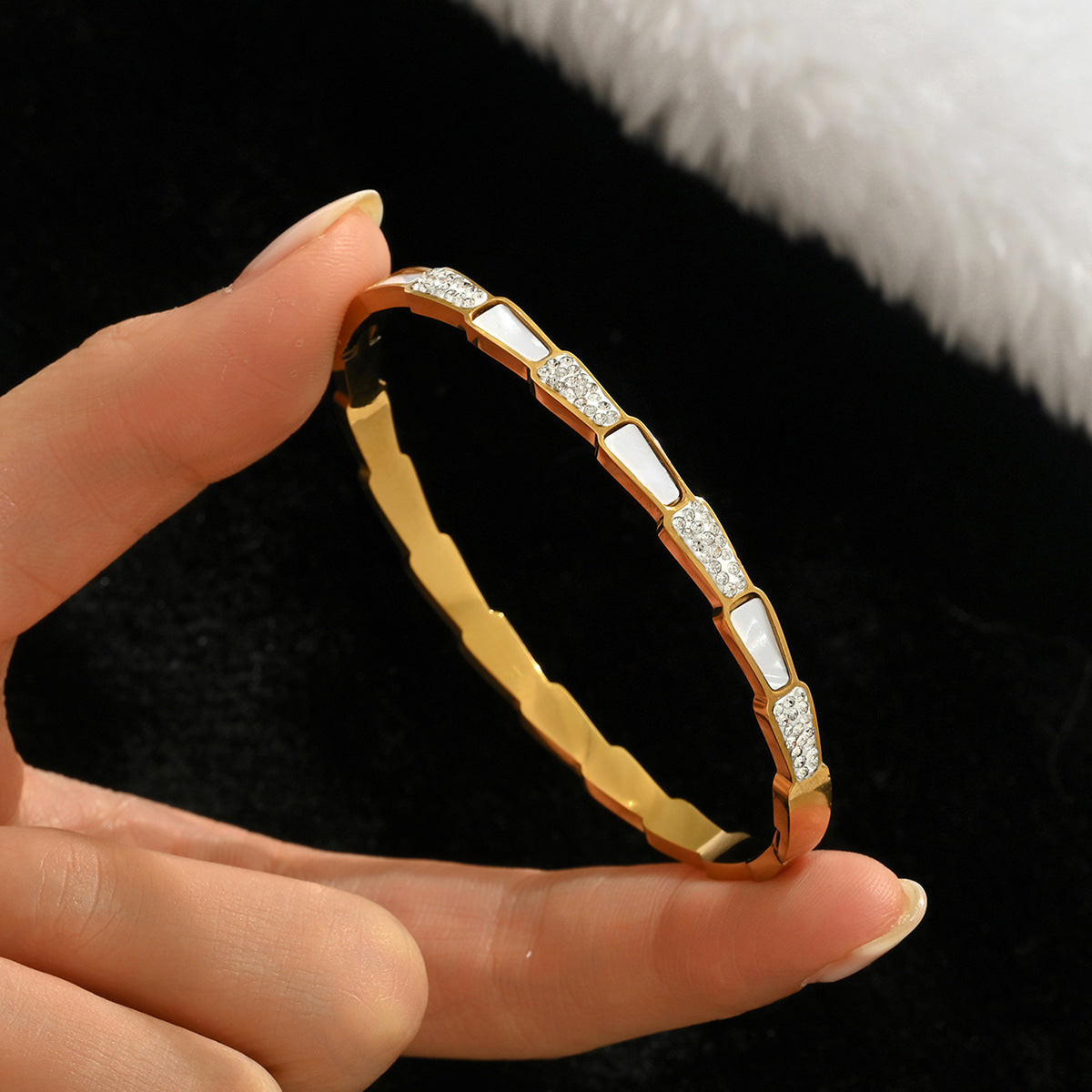Diamond Armband – 18K Gold, Titan-Stahl