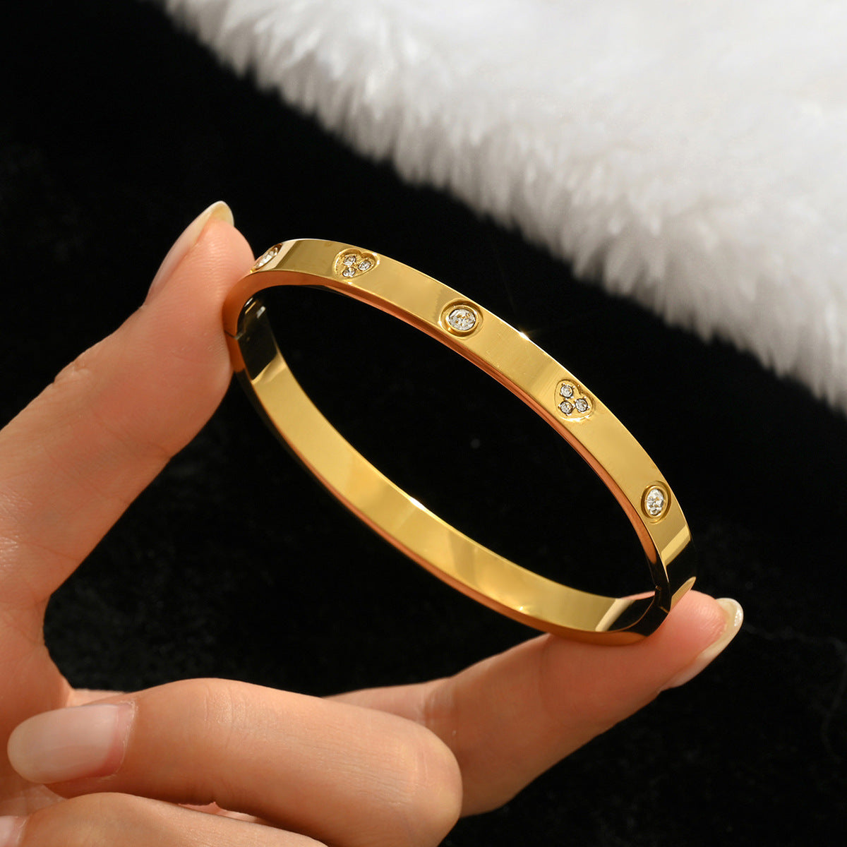 Diamond Armband – 18K Gold, Titan-Stahl