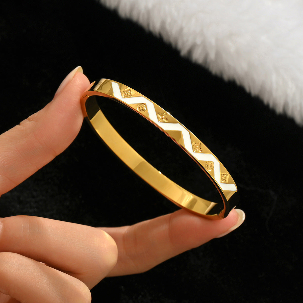 Diamond Armband – 18K Gold, Titan-Stahl