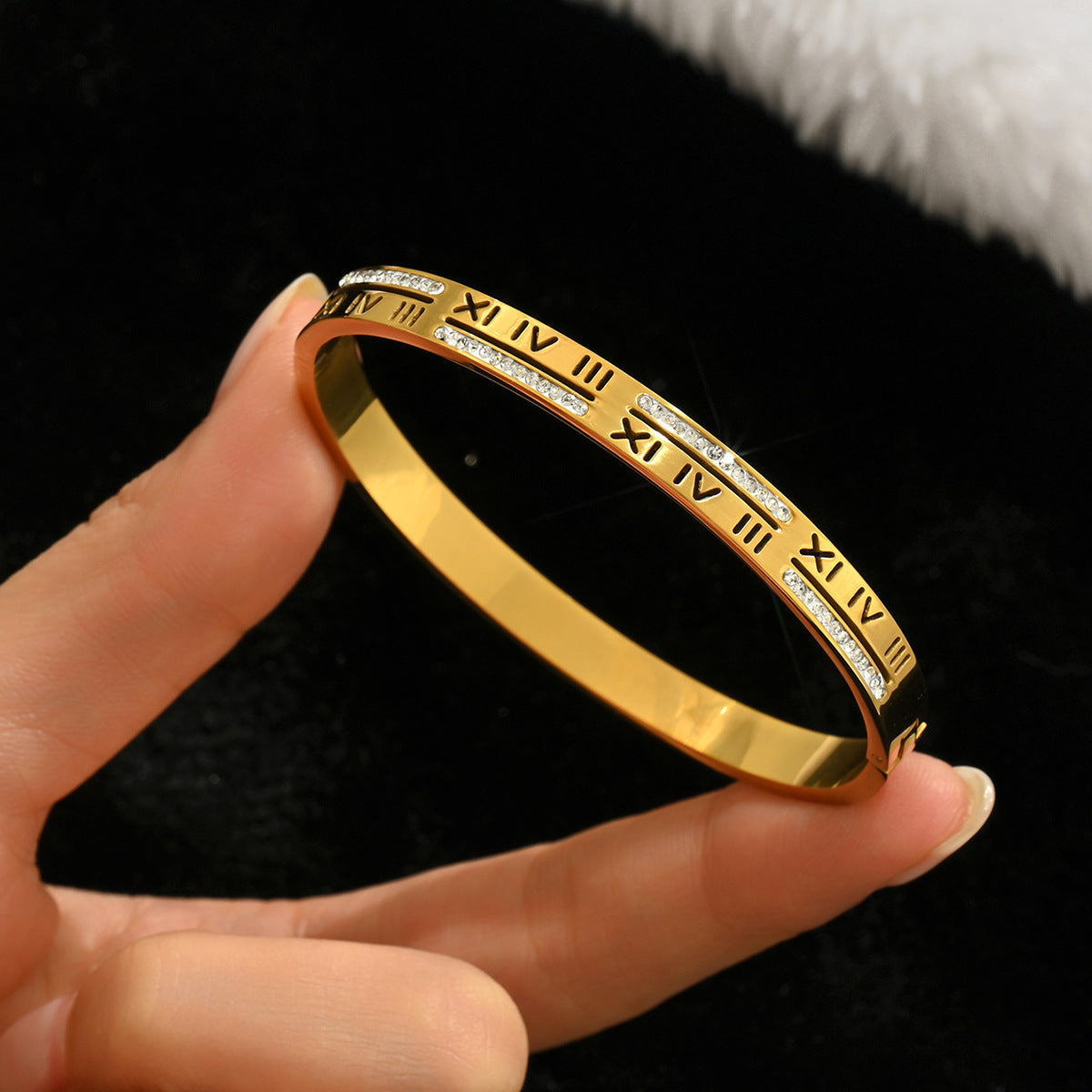 Diamond Armband – 18K Gold, Titan-Stahl