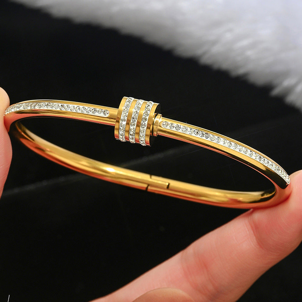 Diamond Armband – 18K Gold, Titan-Stahl