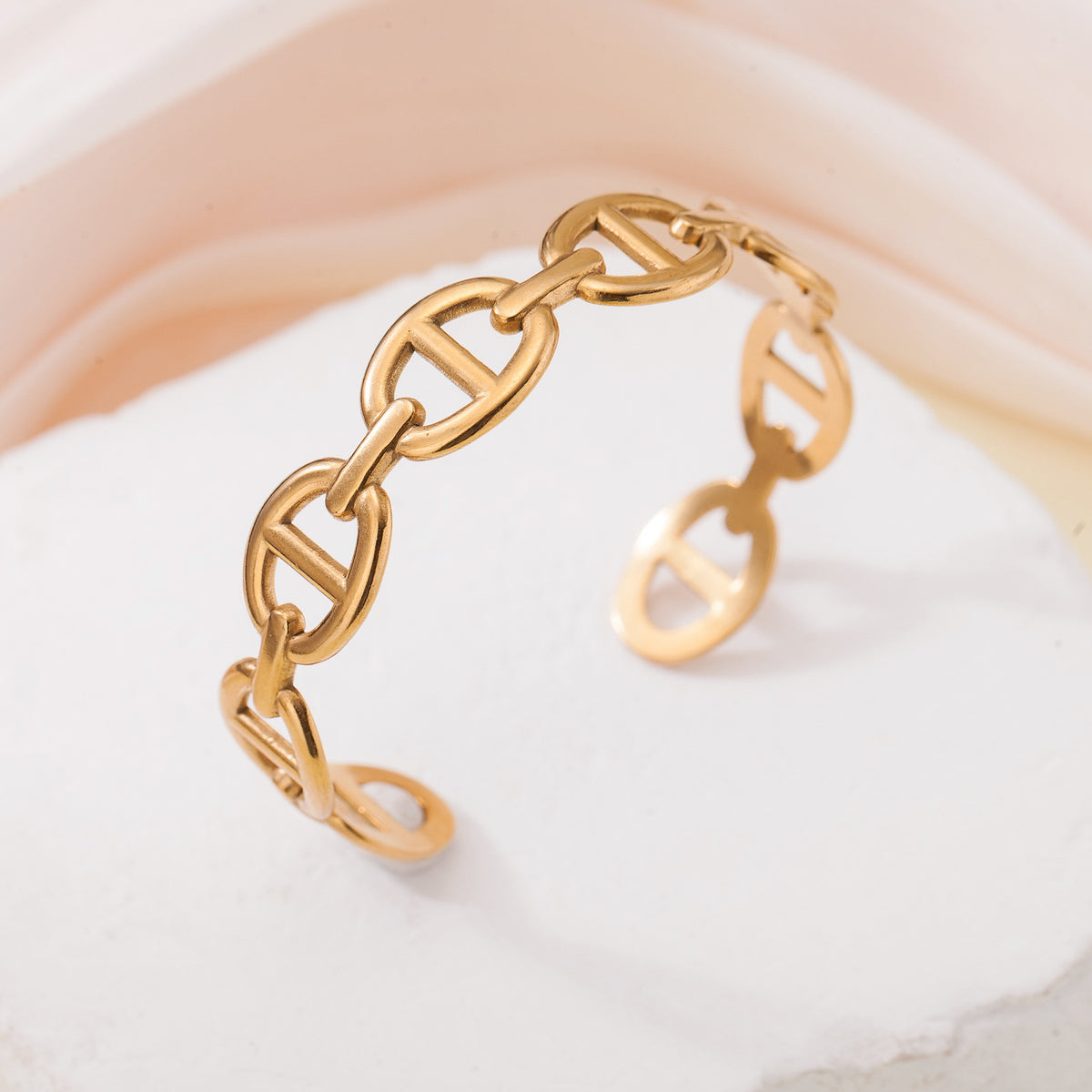 Heart Flower Armband – Edelstahl vergoldet