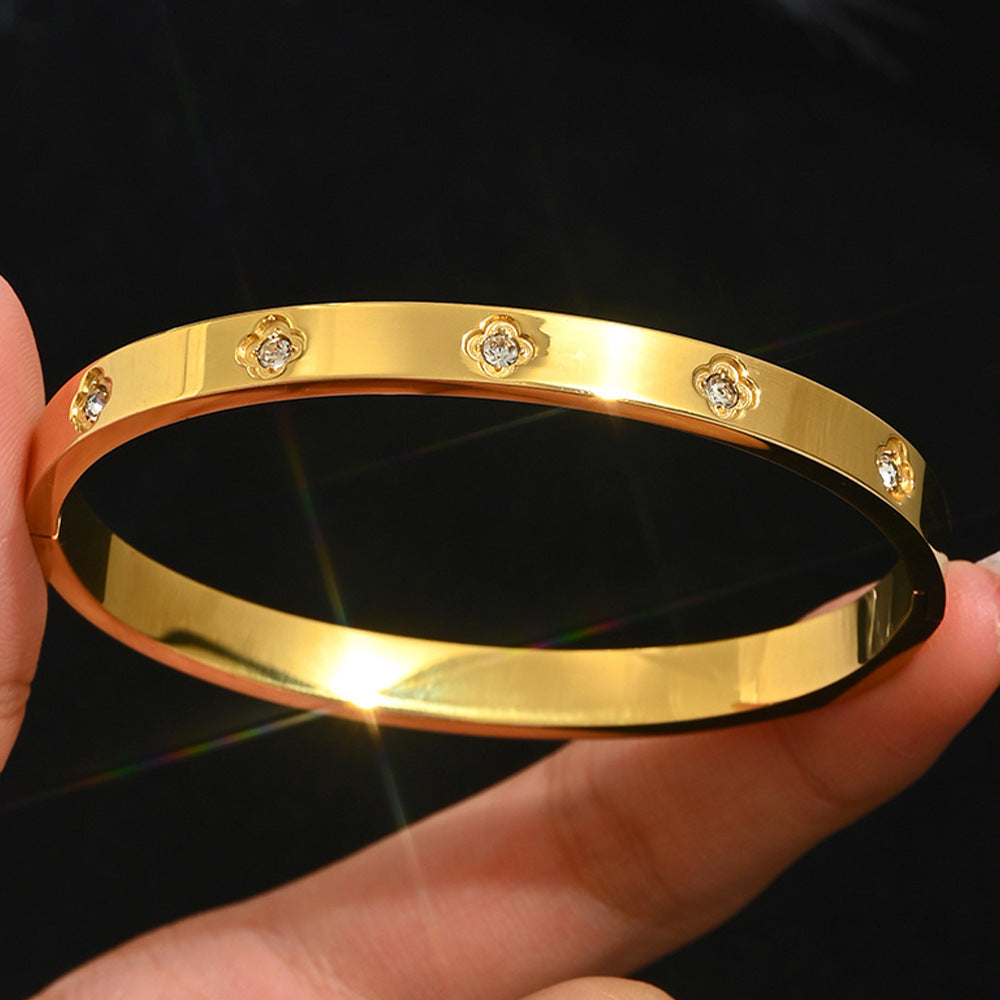 Diamond Armband – 18K Gold, Titan-Stahl