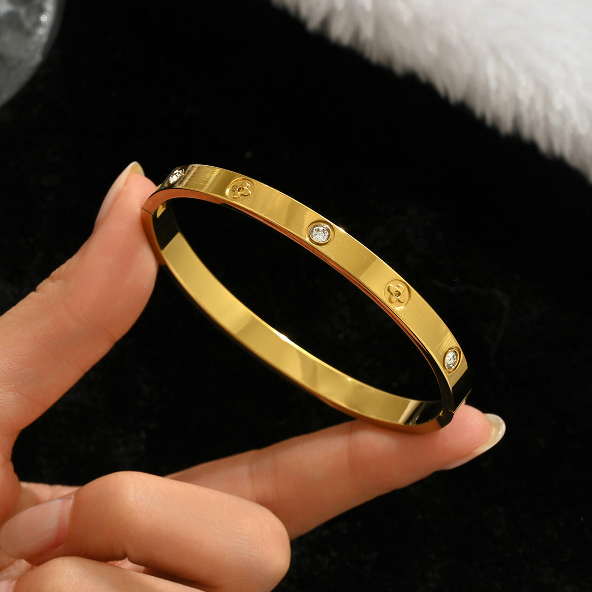 Diamond Armband – 18K Gold, Titan-Stahl