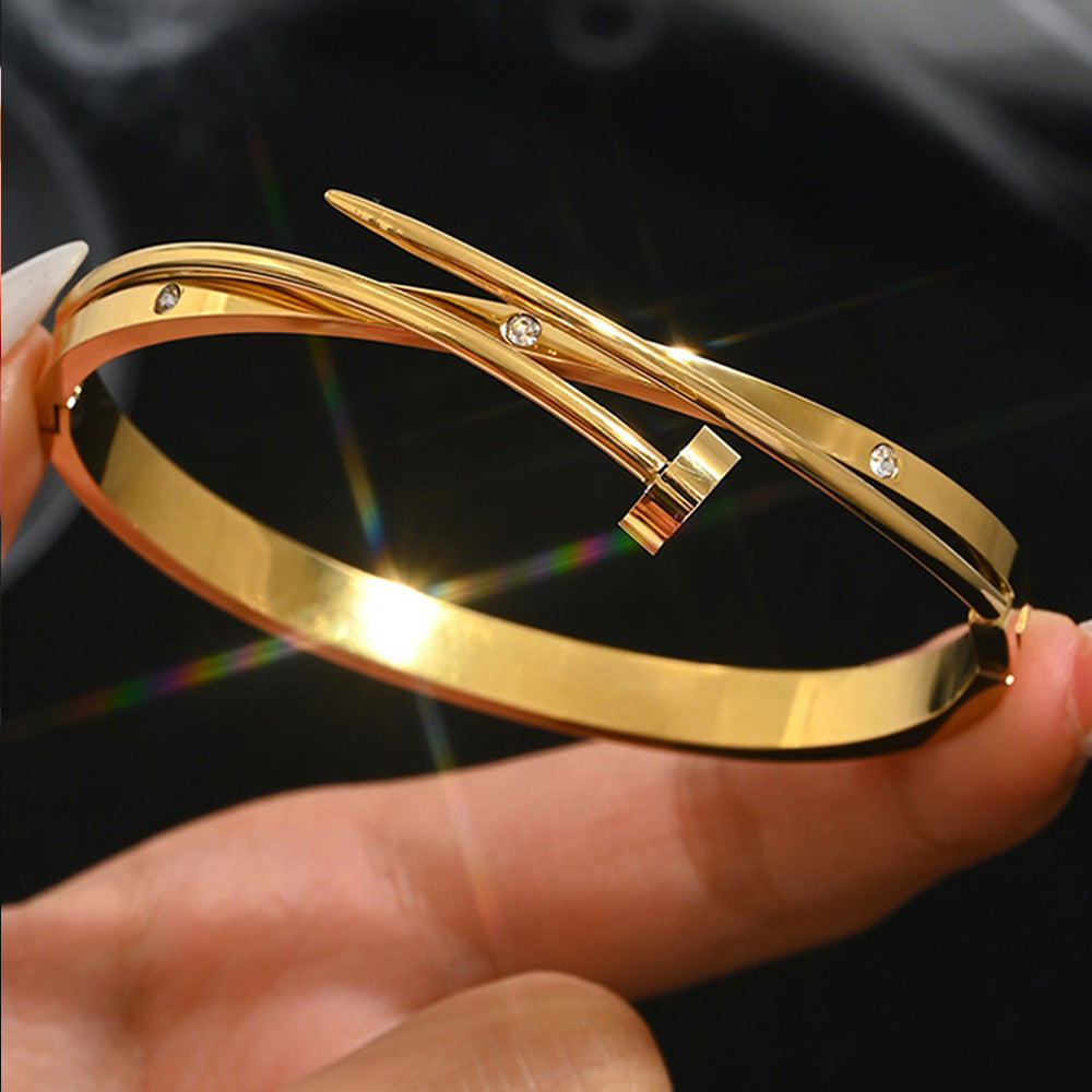 Diamond Armband – 18K Gold, Titan-Stahl