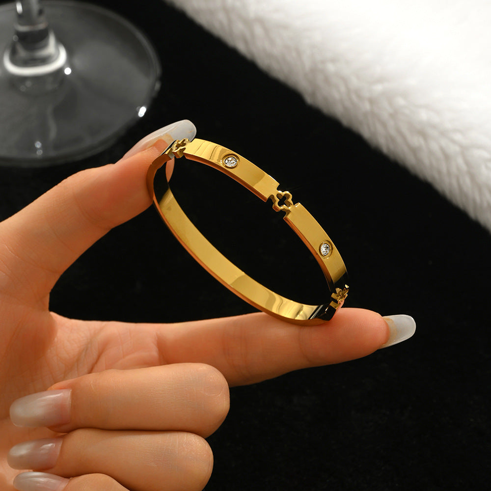 Diamond Armband – 18K Gold, Titan-Stahl