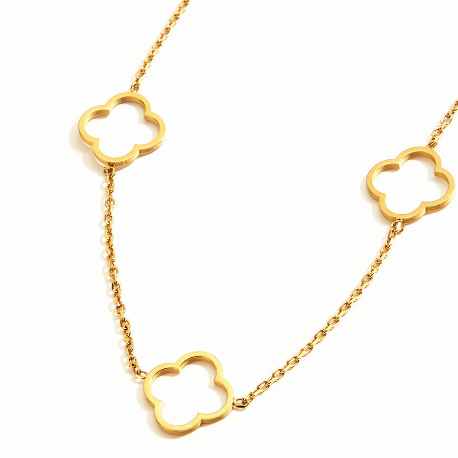 Clover Halskette – 18K vergoldet, Edelstahl