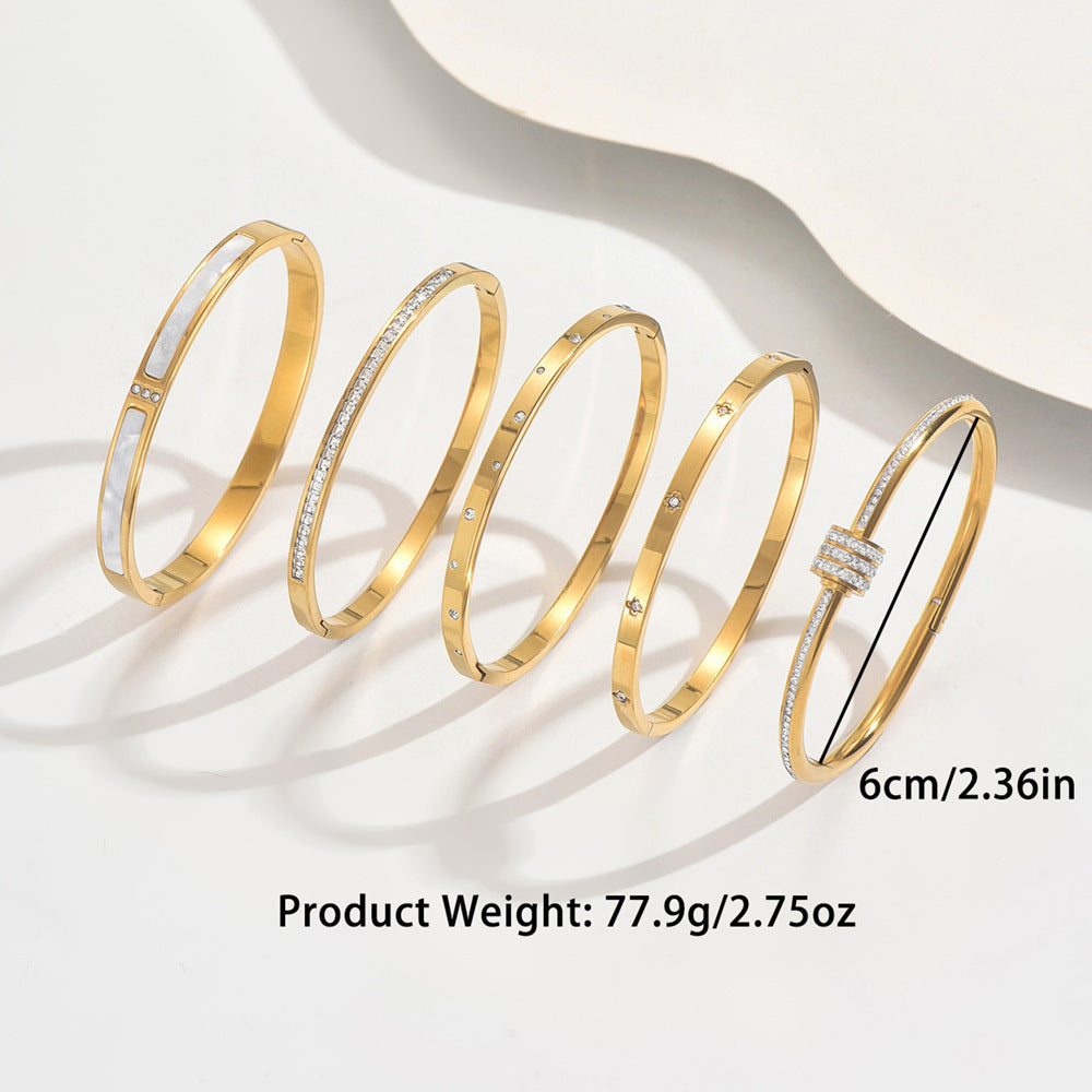 Diamond Armband – 18K Gold, Titan-Stahl