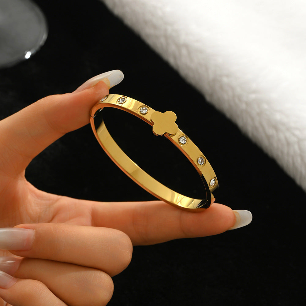 Diamond Armband – 18K Gold, Titan-Stahl