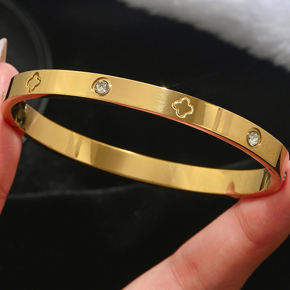 Diamond Armband – 18K Gold, Titan-Stahl