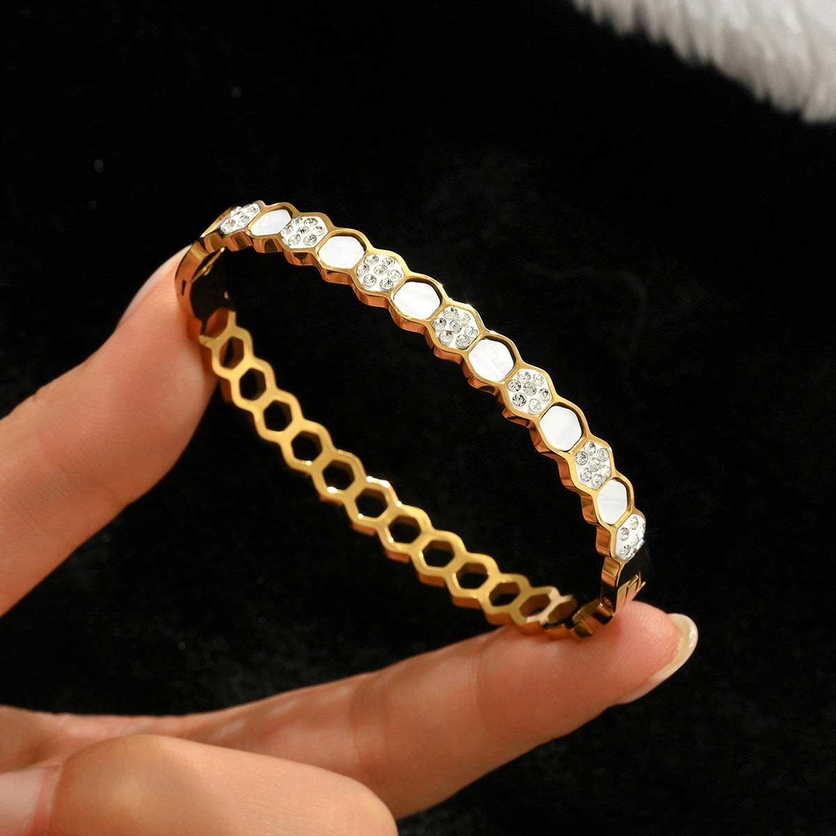 Diamond Armband – 18K Gold, Titan-Stahl