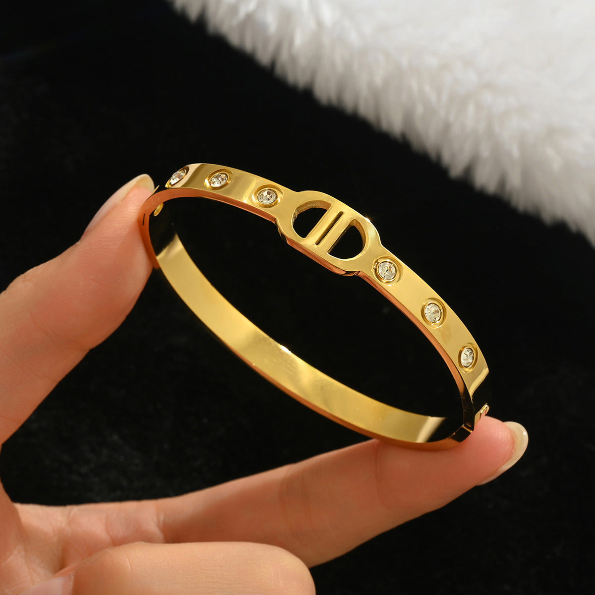 Diamond Armband – 18K Gold, Titan-Stahl