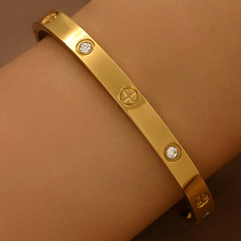 Diamond Armband – 18K Gold, Titan-Stahl
