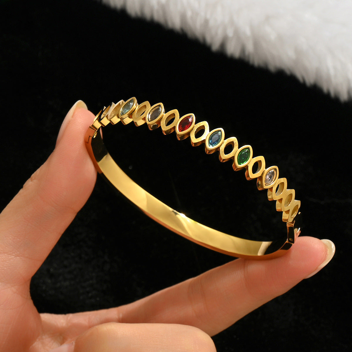Diamond Armband – 18K Gold, Titan-Stahl