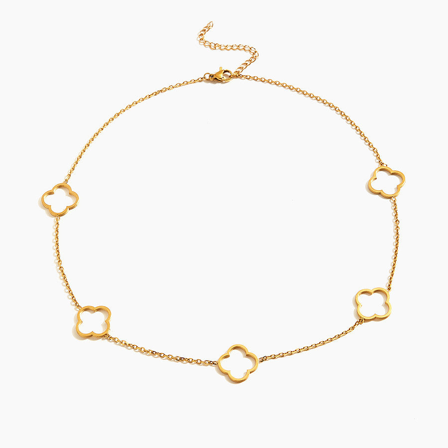 Clover Halskette – 18K vergoldet, Edelstahl