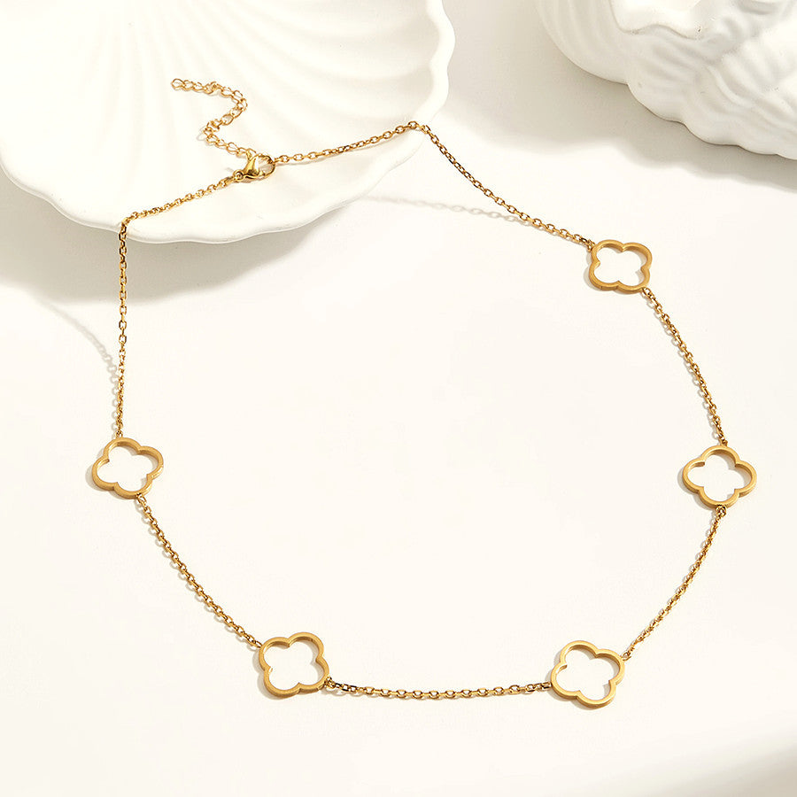 Clover Halskette – 18K vergoldet, Edelstahl
