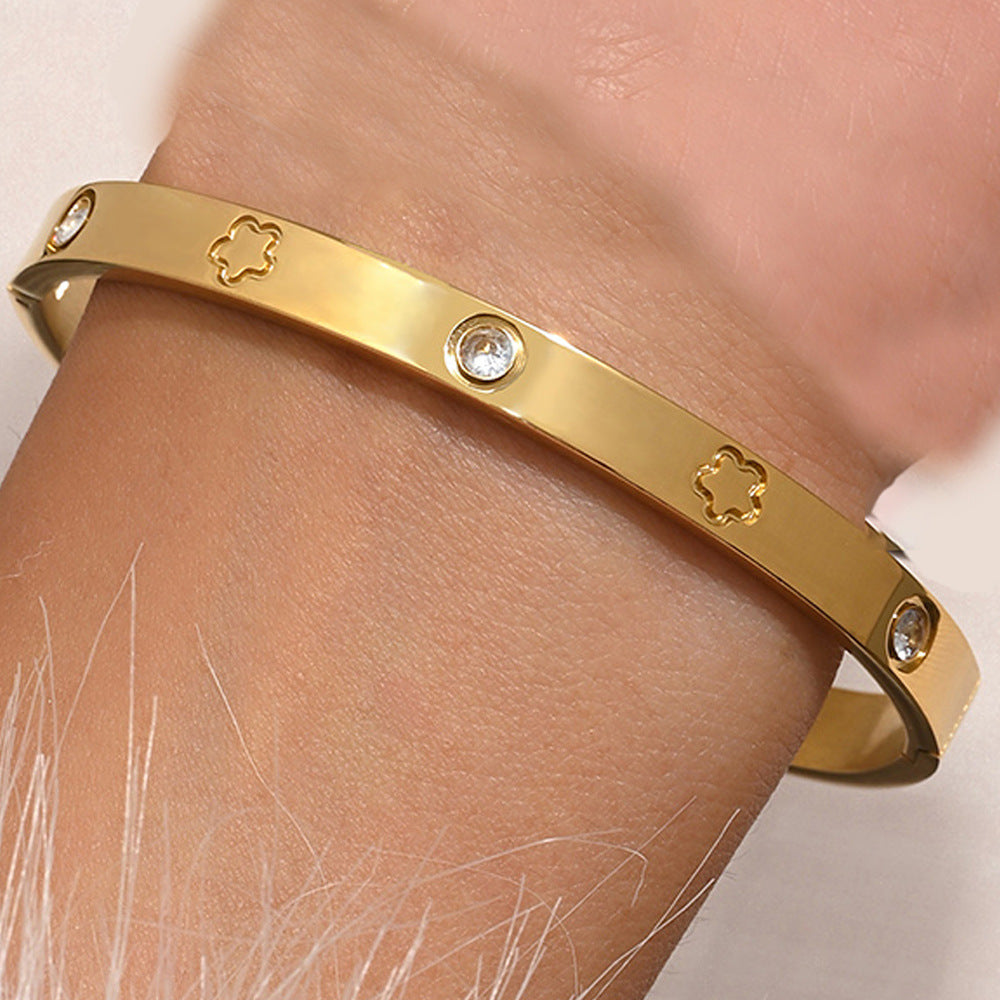 Diamond Armband – 18K Gold, Titan-Stahl