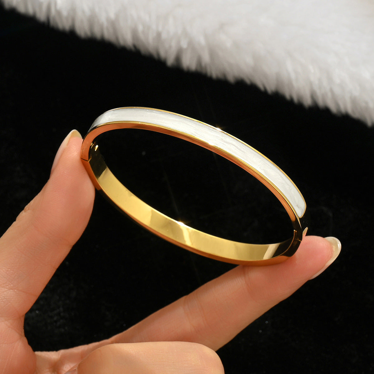 Diamond Armband – 18K Gold, Titan-Stahl