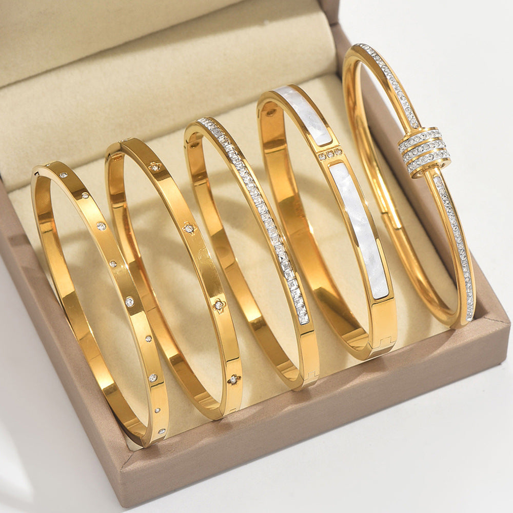 Diamond Armband – 18K Gold, Titan-Stahl
