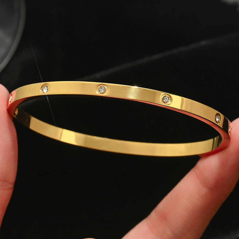 Diamond Armband – 18K Gold, Titan-Stahl