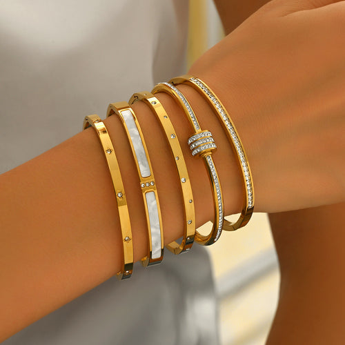 Diamond Armband – 18K Gold, Titan-Stahl