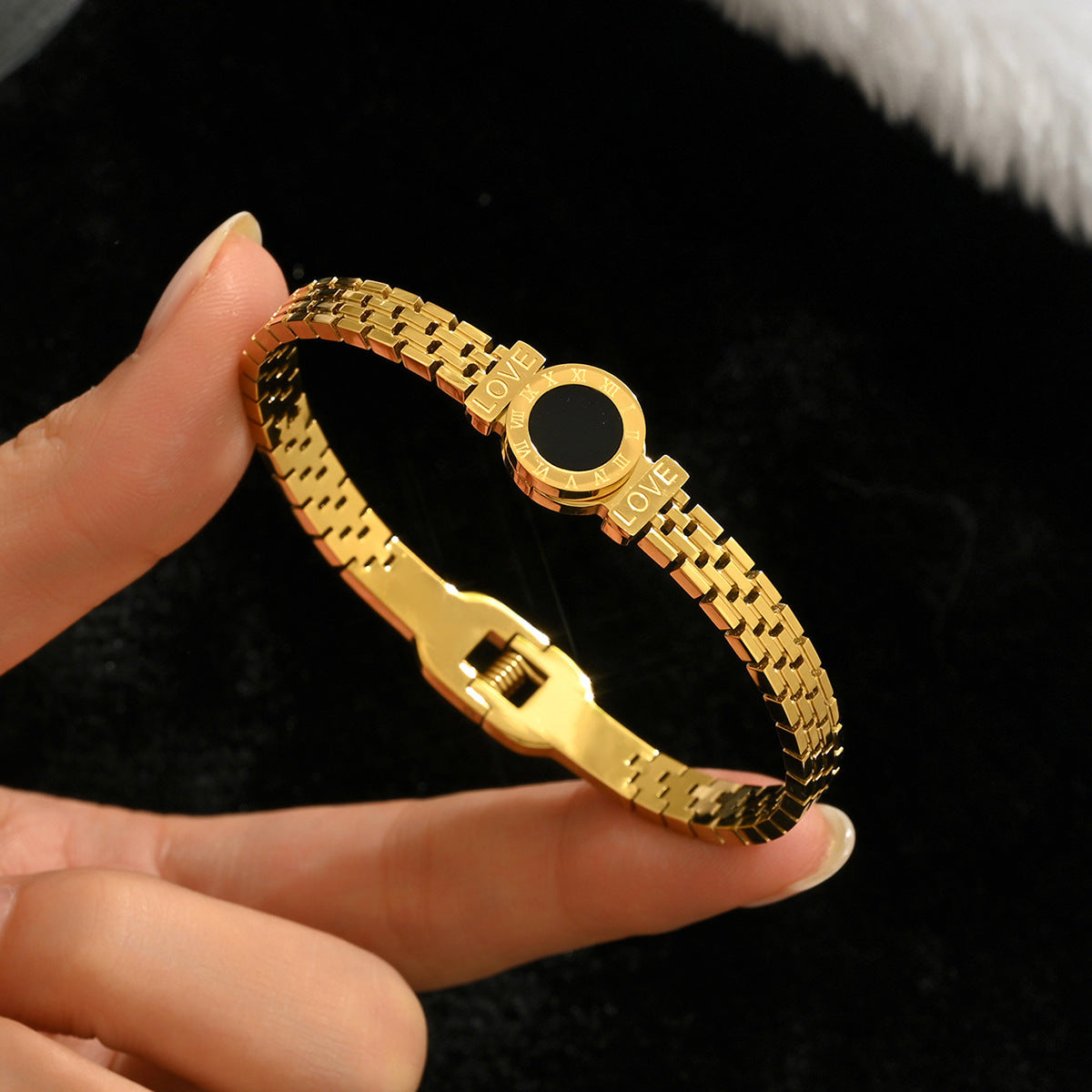 Diamond Armband – 18K Gold, Titan-Stahl
