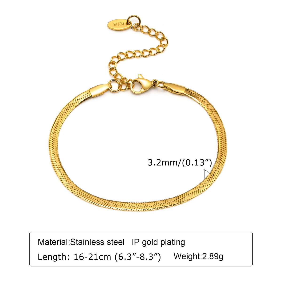 Herringbone Armband – 14K vergoldet, wasserfest